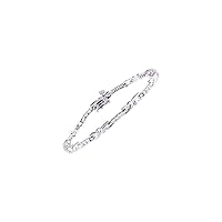 *RYLOS Diamond Tennis Bracelet Classic 14K White Gold X-O Hugs and Kisses Design With Spectacular Diamonds - 7