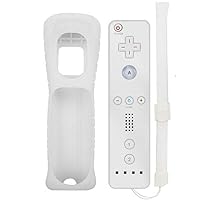 Wireless Remote Controller Gamepad Joystick for Nintendo Wii/ Wii U, w/ Silicone Case & Hand strap (White)