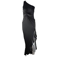 Women's Formal Long Ruffled Slit Floor Length Dress Evening Gown Long Dresses for Masquerade