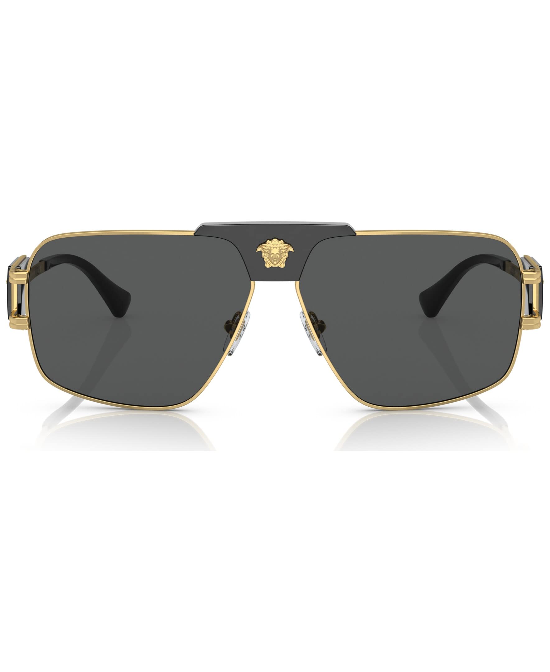 Versace Man Sunglasses Gunmetal Frame, Green Lenses, 63MM