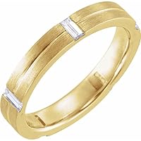 14k Yellow Gold 5/8 Ct Diamond Eternity Grooved Design Wedding Men Gents Band - Size 11