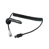 Alvin's Cables BMPCC 4K 6K Trigger Power Cable USB C Type-C PD to Weipu SF61B/S2 2 Pin Coiled Cable for Blackmagic Pocket Cinema Camera