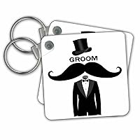 Key Chains Groom with Top Hat, Mustache and Tuxedo (kc-212966-1)