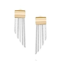 14k Dangle Earrings - Multiple Linear Two tone Gold (2.8g, 1.4