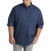 Harbor Bay by DXL Men's Big and Tall Easy-Care Micro Print Sport Shirt