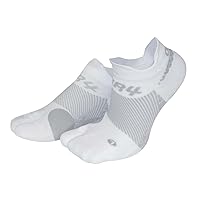 Bunion Relief Socks (One Pair) with split-toe design and bunion pad to relieve toe friction and bunion/Hallux Valgus pain (White, Small)
