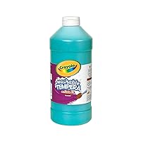 Crayola Washable Tempera Paint For Kids, Turquoise Paint, Classroom Supplies, Non Toxic, 32 Oz Squeeze Bottle