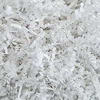 MagicWater Supply Crinkle Cut Paper Shred Filler (4 oz) for Gift Wrapping & Basket Filling - White