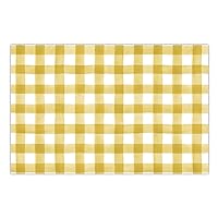 DIGIBUDDHA Yellow Checkered Placemats Sunny Farmhouse Gingham Plaid Paper Printed Place Mats Watercolor Boho Outdoor Summer Bridal Shower 25 Count Disposable Buffalo Check Dinner Table Setting Decor