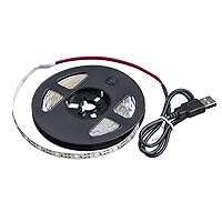 USB Led Strip Lights,DC 5V SMD 3528 16.4ft(5m) 300 LEDs 60leds/m Cool White Led Strips with USB Cable,TV Desktop Laptop Backlight,Kitchen Decorative Lighting-Non Waterproof