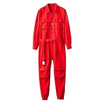 Spring Overalls Men' Jumpsuit Long Cotton Cargo Pants Black Yellow Workwear Trousers Working Uniform Rompers
