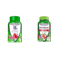 Vitamin B12 Gummy Vitamins 140 Count and Max Strength Melatonin Gummy Supplements 100 Count Bundle