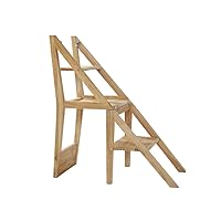 Wooden Step Stool,Outdoor Home Dual-Purpose Step Stool,Step Chair, 2 Multi-Purpose Folding Herringbone Indoor Flower Stand Rack +,Brown Step Ladder,Natural