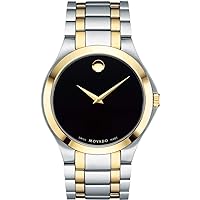 Movado Collection Black Dial Two-Tone Mens Watch 0606896