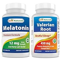 Best Naturals Melatonin 12 mg & Valerian Root 450 mg