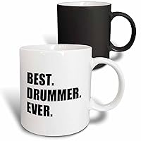 3dRose mug_179776_3 Best Drummer Ever Fun Musical Job Pride Gift for Drum Pro Musicians Magic Transforming Mug, 11-Ounce
