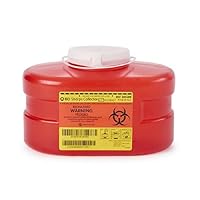 B-D Multi-Use One-Piece Sharps Containers - Regular Funnel Vented Cap, 3.3 Quart