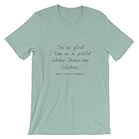 I'm So Glad I Live in a World Where There are Octobers, Anne of Green Gables Quote, 100% Cotton Short-Sleeve Unisex T-Shirt