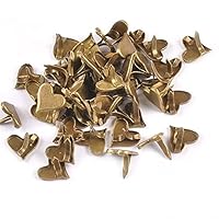 D1117 50pcs 11x10mm Retro Bronze Heart Brads Scrapbooking Embellishment Fastener Metal Crafts for DIY Shoes Decor Accessories DIY