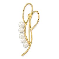 14k Gold 4 5mm Teardrop White Freshwater Cultured Pearl Brooch Jewelry for Women