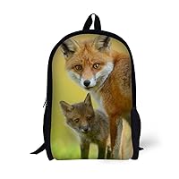 Bookbag Basketball Backpack 17 Inch Black Studuent Bag for Kids Boys Mens (fox backpack)