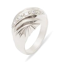 925 Sterling Silver Natural Diamond Womens Band Ring - Sizes 4 to 12 Available