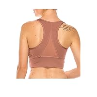 Women Medium Impact Longline Yoga Workout Mesh Bra- Running Gym Activewear