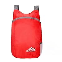 Outdoor UltraLight Folding Backpack Travel Bag Water-Repellent Stowable Backpack Outdoor Sports Bag (Red)
