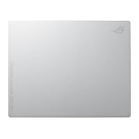 ASUS ROG Moonstone Ace L Glass Gaming Mouse Pad, Ultra-Smooth Surface, Noise-Reducing Design, 9H Tempered Glass, Impact & Scratch Resistant, Anti-Slip Silicone Base, 500 x 400 mm, Moonlight White