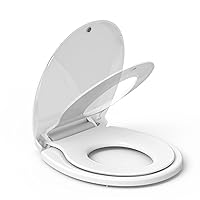 Toilet Seat, Round Toilet Seat with Toddler Seat Built in, Potty Training Toilet Seat Round Fits Both Adult and Child, with Slow Close and Magnets- Round
