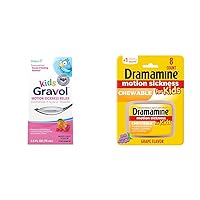 Gravol Kids Liquid for Motion Sickness Relief, 2.5 FL OZ + Dramamine Kids Chewable Motion Sickness Relief, Grape, 8 Count