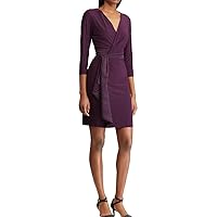 American Living Womens Jersey Ruffled Dress, Purple, 18