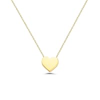 Heart Necklace, 14K Real Gold Heart Necklace, Minimalist Gold Heart Necklace, Valentines Day Gift