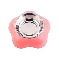 Stainless Steel Cats Bowl Detachable Flower Plastics Stand Feeding Dish for Small Dogs Easy to Clean Cats Bowls Cute Stainless Steel Anti-Vomiting Fatigue Elevated Plastics Pet