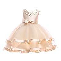 Little Big Girl Flower Tulle Dress Princess Pageant Birthday Party Wedding Formal Dance Evening Maxi Gown