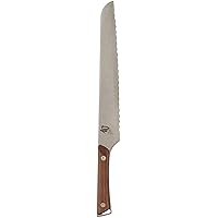 Shun Cutlery Kanso Bread Knife 9”, Long Serrations Glide Through Bread, Ideal for Cakes and Pastries, Authentic, Handcrafted, Japanese Serrated Kitchen Knife, Wood Handle