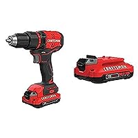 CRAFTSMAN V20 Cordless Drill/Driver Kit, Brushless with EXTRA Lithium Ion Battery, 2.0-Amp Hour (CMCD710C1 & CMCB202)