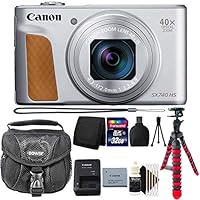 Canon PowerShot SX740 HS Silver 20.3MP WiFi/Blootooth 40x Zoom 4k Video Point and Shoot Camera + Best Accessory Bundle (Renewed)