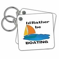 3dRose Key Chains Image of boat - Id rather be boating (kc-367586-1)