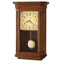 Howard Miller Millersburg Wall Clock II 549-527 – Oak Yorkshire Home Decor with Wood Pendulum, Brass Bob with Quartz, Dual-Chime Movement