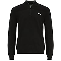 Hugo Boss Men's Momentum X Dry Flex Half Zip Pullover Sweater Solid Black
