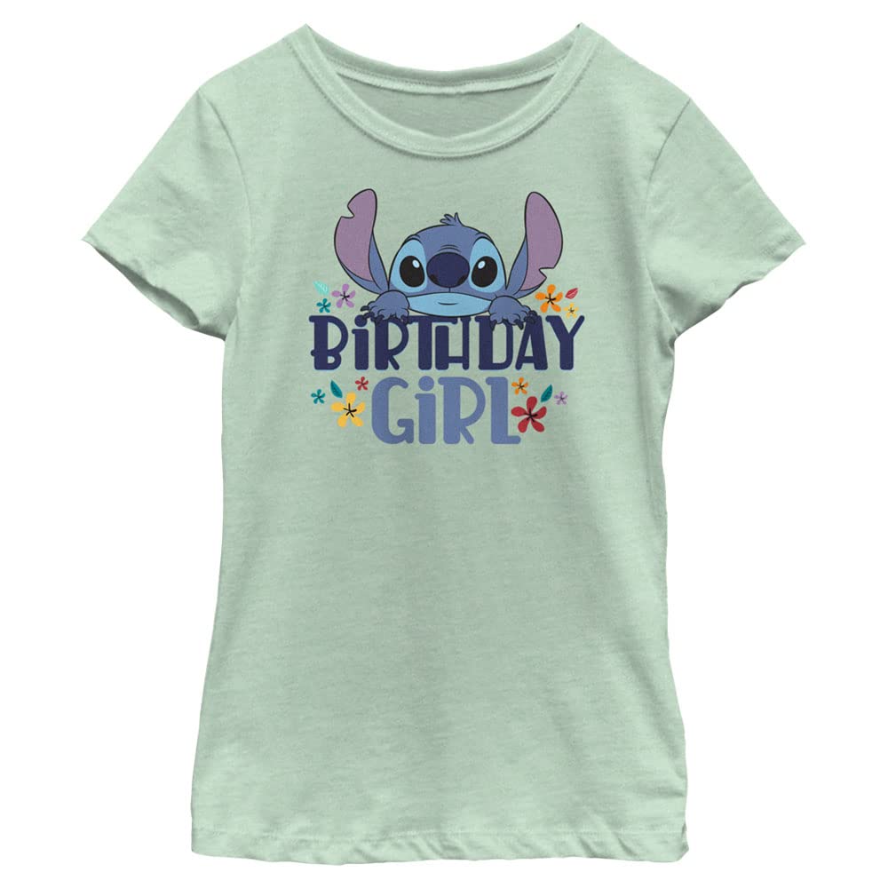 Fifth Sun Disney Lilo Bday Stitch Girls Short Sleeve Tee Shirt