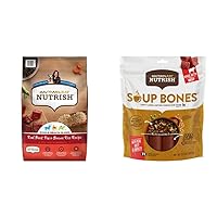 Nutrish Rachael Ray Beef, Pea & Brown Rice 40 Pounds Dry Dog Food (Packaging May Vary) + Beef Recipe 11 Count Soup Bones Bundle