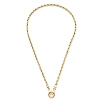 Leonardo Jewels Clip&Mix 021802 Cordula Necklace Stainless Steel Short Gold-Coloured Necklace in Cord Look with Stainless Steel Ring Fashion Jewellery for Women, Stainless Steel, No Gemstone