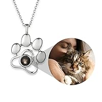 Custom Picture Projection Necklace, Cat Paw Dog Paw Print Necklace, Cute Pet Animal Print Character Photo Customization, Custom Gifts for Dog Lovers
