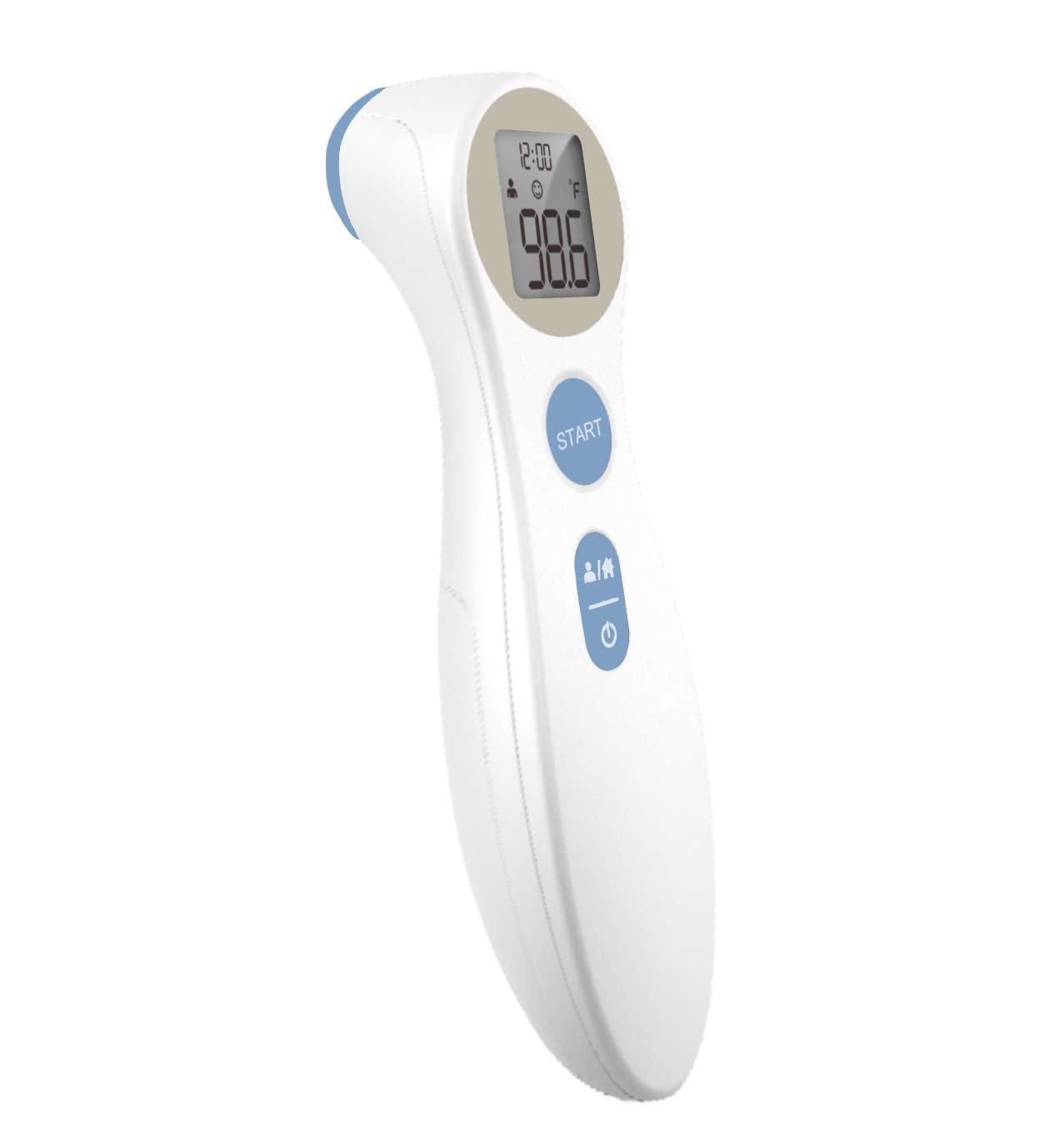 Digital Forehead Thermometer - Infrared - White (Body Temperature Reader, Lightweight, Compact)