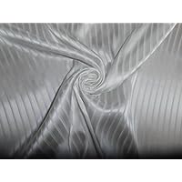 Silk Crepe Satin Jacquard Stripe - Off White 44
