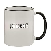 got nausea? - 11oz Colored Handle and Rim Coffee Mug, Black