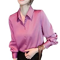 Black Single-Breasted Straight Loose Chiffon Thin Long-Sleeved Shirt Fashionable Spring and Autumn Top Large Size