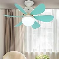 Umikk Bedroom LED Ceiling Fan with Lighting and Remote Control, Removable Ceiling Fan, 3 Modes LED Ceiling Fan with Lamp, Small Ceiling Fan (40 W Blue (with Remote Control))